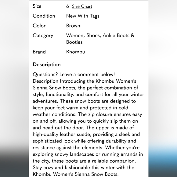 Khombu ladies Sienna All weather boots, New - Picture 6 of 6